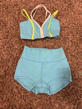 Girls Light Blue Two-Piece dance wear set